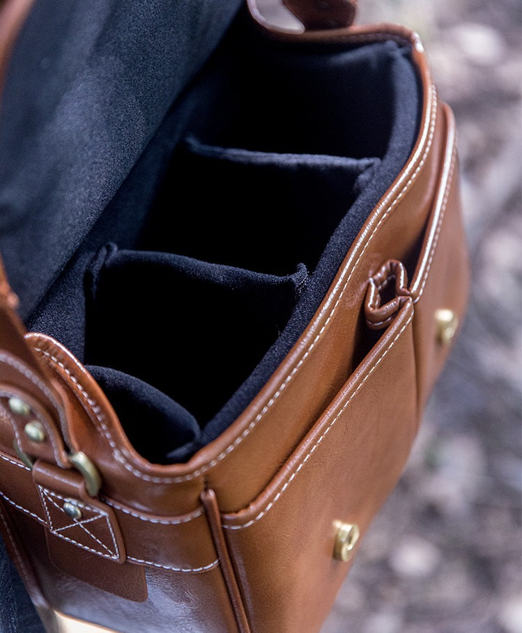 The Snaprig Premium Leather Camera Bag for DSLR and Mirrorless