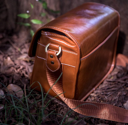 The Snaprig Premium Leather Camera Bag for DSLR and Mirrorless