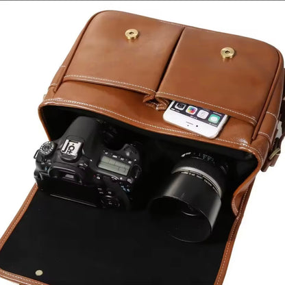 The Snaprig Premium Leather Camera Bag for DSLR and Mirrorless