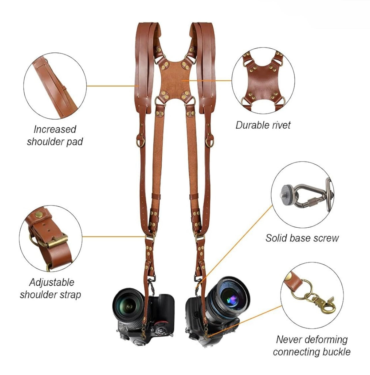 SnapRig Camera Leather Shoulder Strap