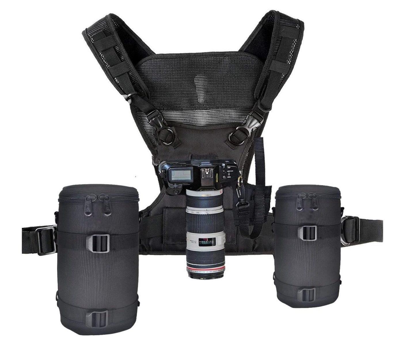 SnapRig DualLink Pro – Dual Camera Carry System for Photographers & Videographers | Quick-Release Crossbody Strap for Two Cameras